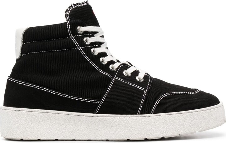 Womens Shoes Trainers High-top trainers AMI Leather Ami De Coeur High-top Sneakers in White 