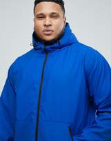 Thumbnail for your product : ASOS Design DESIGN Plus shower resistant rain coat with borg lined hood in blue