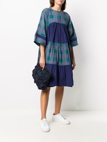 Thumbnail for your product : YMC Colour-Block Check Empire-Line Dress