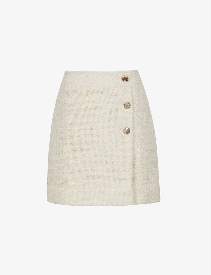 Reiss June boucle wool-blend mini skirt - ShopStyle