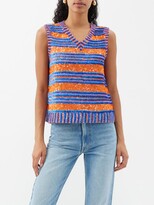 Striped Sequinned Tank Top 