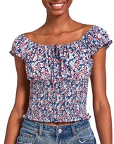 Thumbnail for your product : Steve Madden Floral Peasant Top Navy Multi