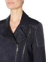 Thumbnail for your product : HUGO BOSS Jamela 3 Leather Zip Jacket in Dark Blue