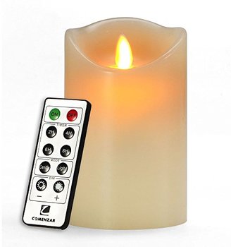 Comenzar 5" Battery Operated Flickering Flameless Candle with Remote Timer of 2,4,6,8 Hours