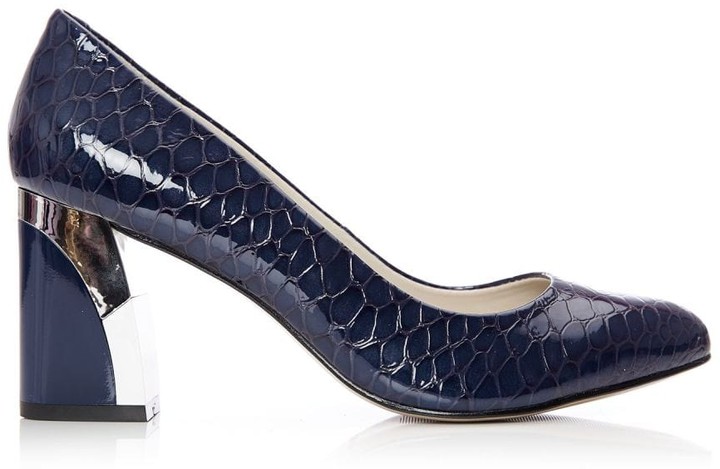 navy blue court shoes leather