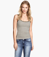 Thumbnail for your product : H&M Tank Top with Lace Trim - Blue - Ladies