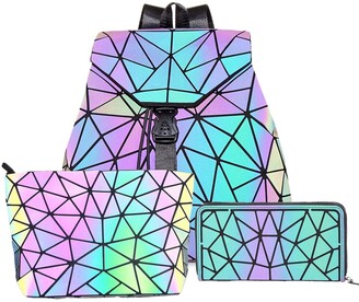 reflective geometric backpack