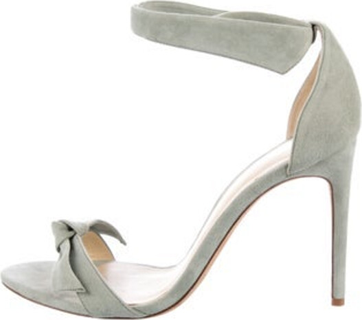Alexandre Birman Suede Sandals Green Wrap-Around Straps & Tie Closures Designer