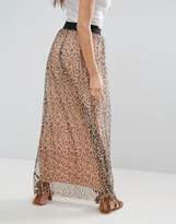 Thumbnail for your product : ASOS Mesh Maxi Skirt In Animal Print
