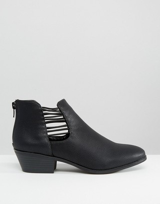 London Rebel Cut Out Ankle Boots