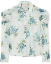 Thumbnail for your product : Brock Collection Tanner Floral-print Cotton-voile Blouse - Light blue