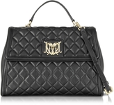 Thumbnail for your product : Moschino Love Black Quilted Eco Leather Satchel