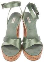 Thumbnail for your product : Prada Satin Platform Sandals