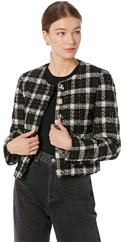 warehouse chenille tweed jacket
