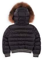 Thumbnail for your product : Moncler Kids' Arabel Fur-Trimmed Down Bomber Coat - Gray