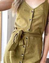 Thumbnail for your product : Pimkie midi button front dress in khaki