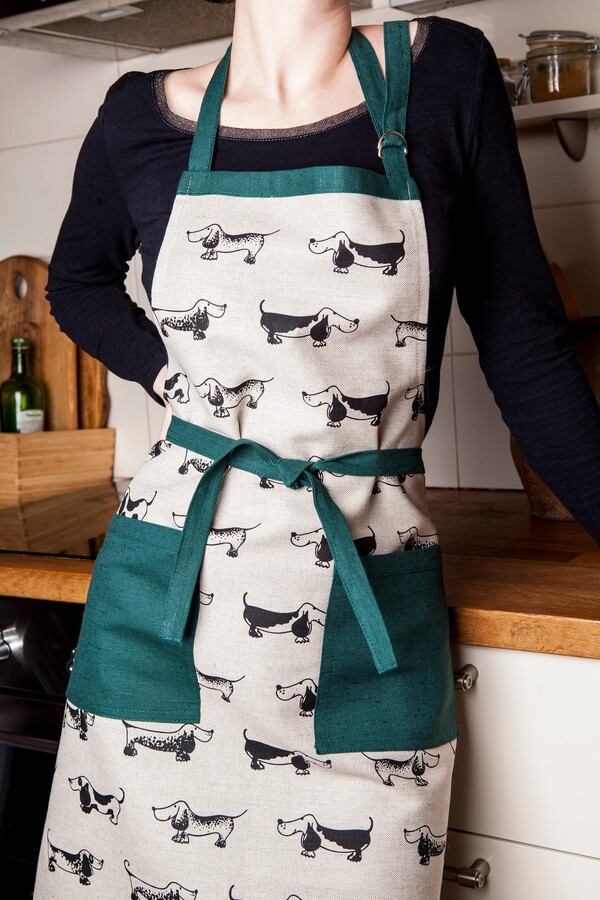 Linen Apron, Dogs(Dachshund Design, Gift For Dogs Lovers, Christmas Gift, Animals Hunter