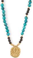 Thumbnail for your product : Elise Tsikis - Lerissos Turquoise-beaded Charm Necklace - Womens - Green