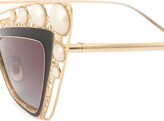 Thumbnail for your product : Dolce & Gabbana Eyewear Pearl Embellished Cat Eye Sunglasses