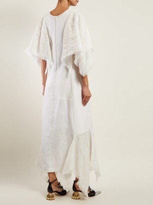 Loewe Handkerchief-sleeve Cotton Midi Dress - Womens - White