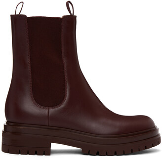 Gianvito Rossi Burgundy Chester Chelsea Boots