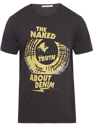 Nudie Jeans O-Neck Eyes Black Slogan T-Shirt