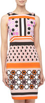Thumbnail for your product : Muse Geometric-Print Looped-Shoulder Scuba Dress, Pink