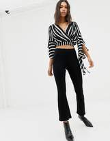 Thumbnail for your product : Love ruffle sleeve striped crop top