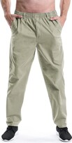 Thumbnail for your product : Aeslech Men's Lightweight Pull On Casual Smart Work Trousers Elasticated Waist Khaki 32