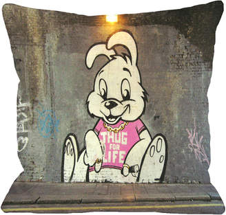 One Bella Casa Thug For Life Bunny Indoor Pillow By Banksy