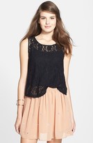 Thumbnail for your product : Frenchi Sleeveless Lace Tank (Juniors)