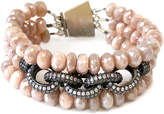 Thumbnail for your product : Dripping In Gems Triple Strand Pink Moonstone Chain Link Bracelet