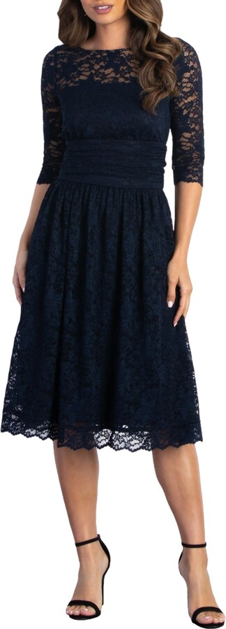 Kiyonna Women's Luna Lace Cocktail Midi Dress