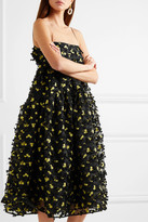 Thumbnail for your product : Cecilie Bahnsen Sofie Open-back Floral-appliqued Organza Midi Dress - Black