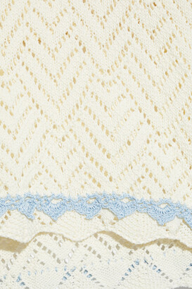 Altuzarra Batten Striped Cotton-poplin And Crochet-knit Shirt