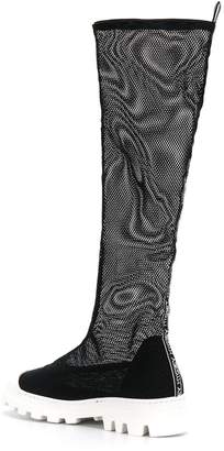 Grey Mer mesh knee boots