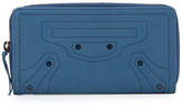 Thumbnail for your product : Balenciaga Perforated Calf Leather Wallet, Blue