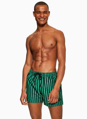 TopmanTopman Black and Green Stripe Swim Shorts