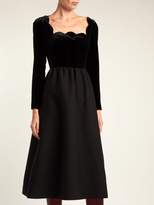 Thumbnail for your product : Valentino Scalloped Edge Wool And Silk Blend Gown - Womens - Black