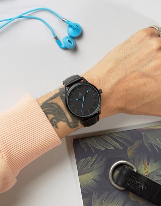 ASOS Watch In Black With Blue Highlights