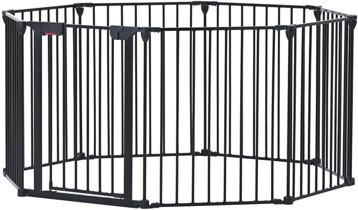 maocao hoom 200 in. Adjustable Safety Gate 8-Panels Play Yard Metal Doorways Fireplace Fence Christmas Tree Fence Gate, Steel