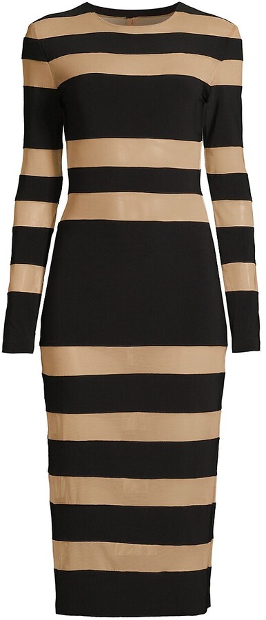 Black Sheer Stripe Dress | Shop The Largest Collection | ShopStyle