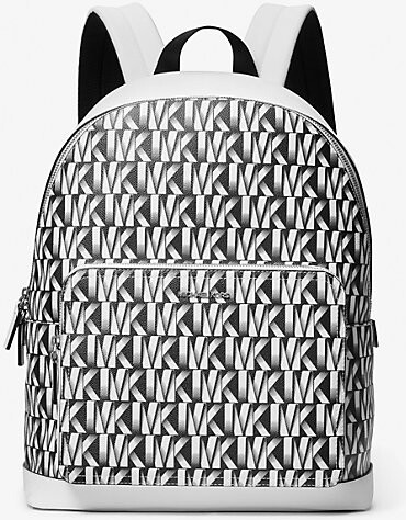 MICHAEL KORS MENS Hudson Pebbled Leather and Logo Stripe Backpack