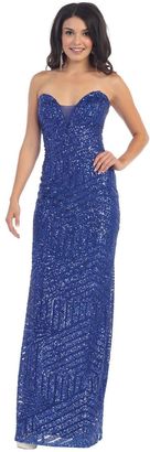May Queen - Sparkling Sequined Sweetheart A-Line Gown MQ1196