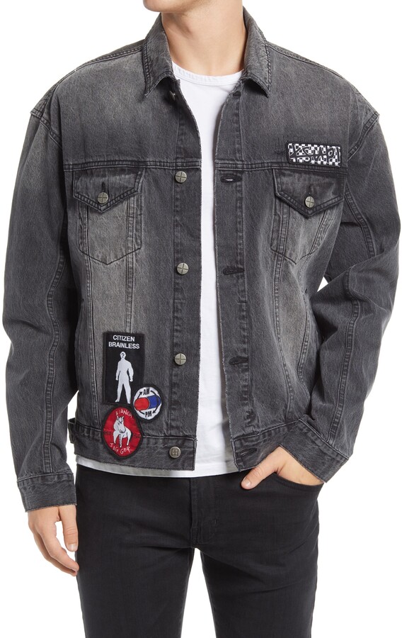 black washed out denim jacket