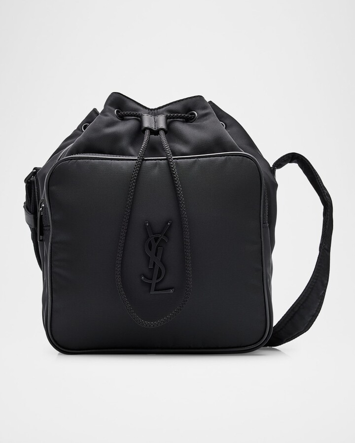 Saint Laurent Men's Niki Small Bucket Crossbody Bag in Nylon