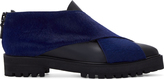 Thumbnail for your product : Proenza Schouler Black Criss-Cross Calf-Hair Shoes
