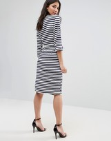 Thumbnail for your product : Traffic People Striped Bodycon Dress With Tie Belt