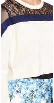Thumbnail for your product : Tibi Cropped Lace Yoke Pullover