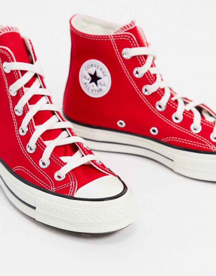 Converse Chuck 70 Hi canvas sneakers in enamel red - ShopStyle